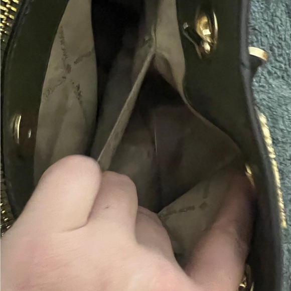 Michael Kors Teagan Satchel Duffle Green Purse Pebbled Leather - Picture 8 of 10